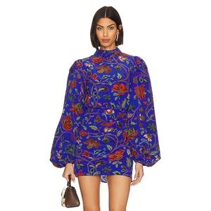 RHODE Blue Red Ruffled Sheath Dress (Luke dress) royal vichy rose grande dress